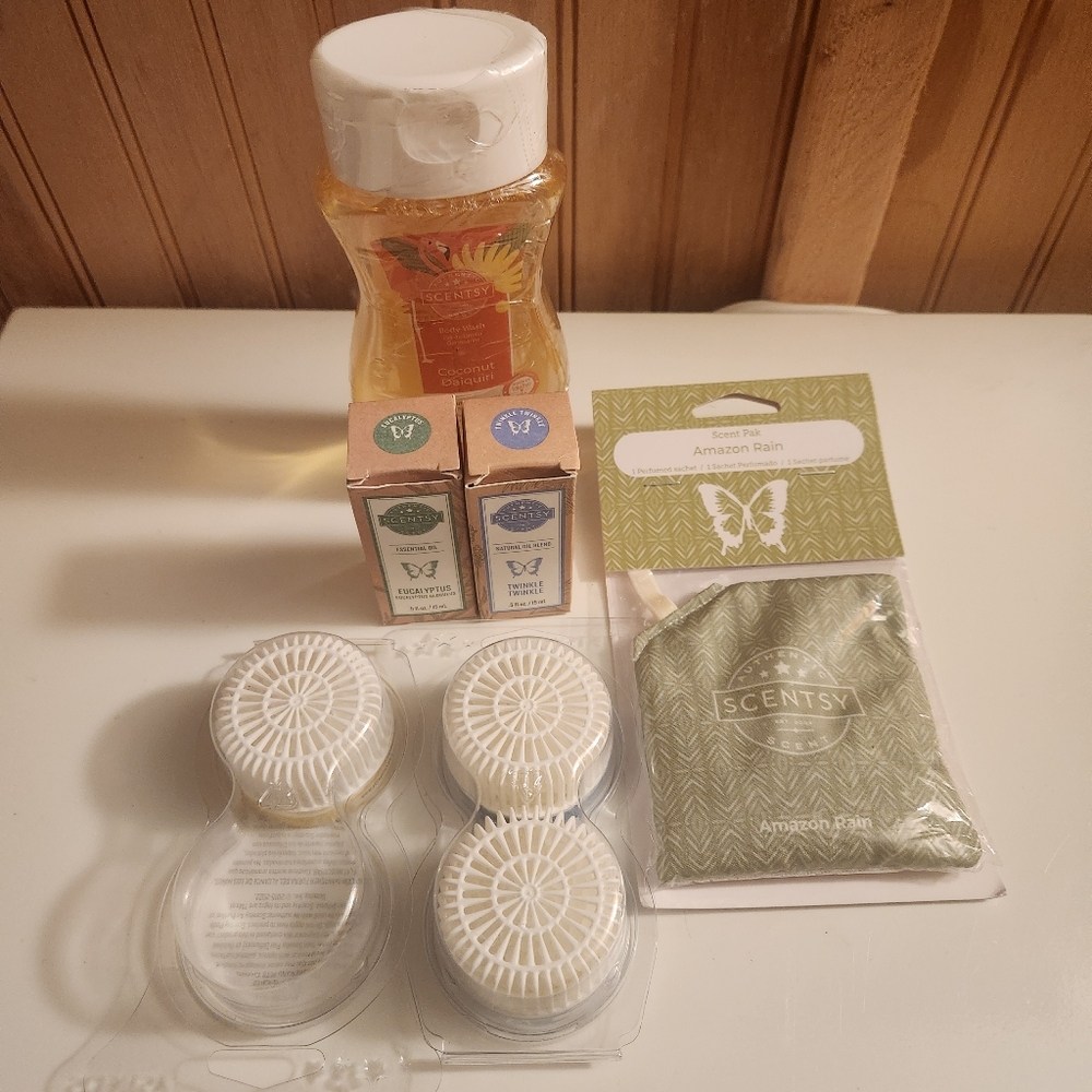 New Scenty Bundle. Body Wash, Scent Pak, Essential Oil, Pods